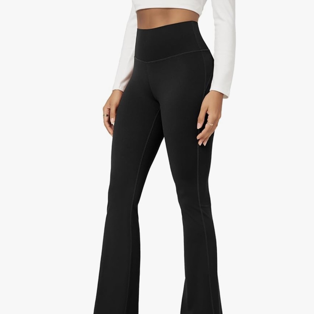 ODODOS Cloud Feeling Flared Yoga Pants Black XL High Waist Bootcut Leggings